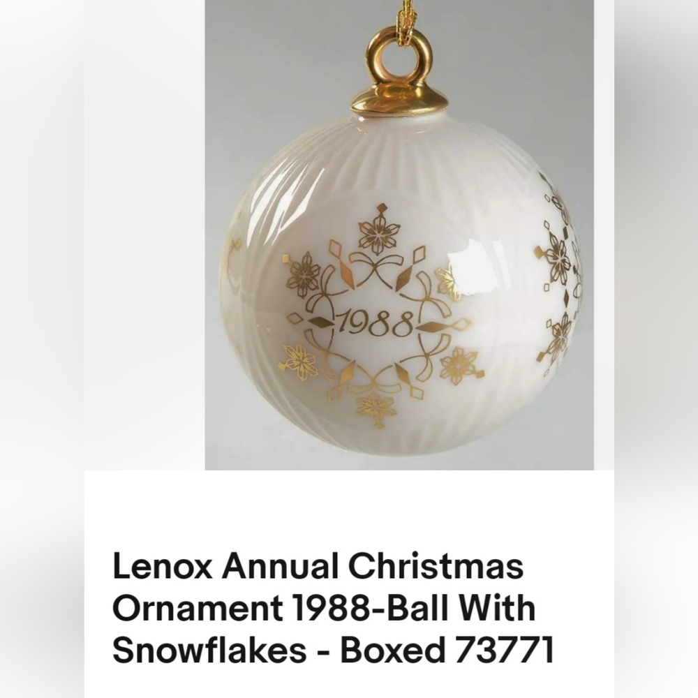 LENOX CHRISTMAS ORNAMENT 1988